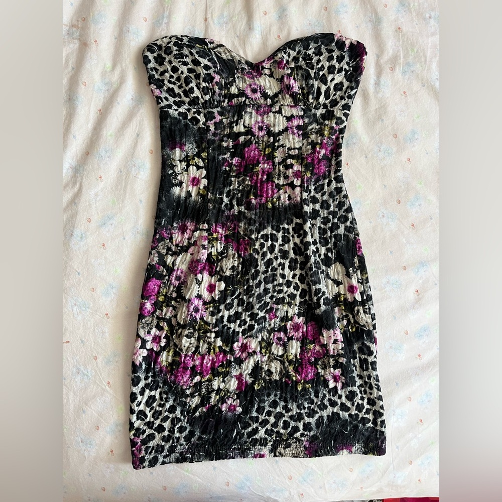 Floral Leopard Print Dress